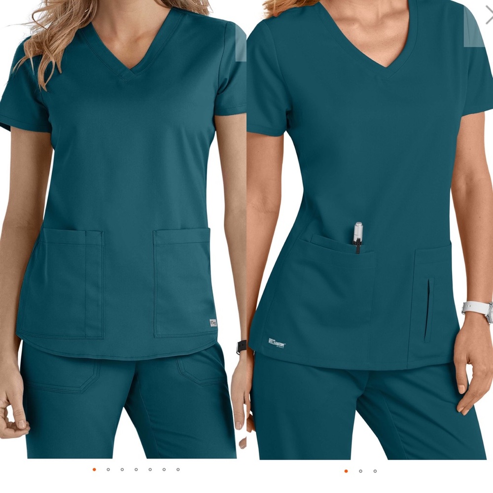 Two Greys Anatomy Caribbean Blue Scrubs tops
